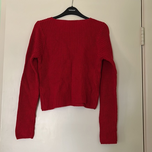 DKNY Red Knit Sweater - Picture 3 of 3